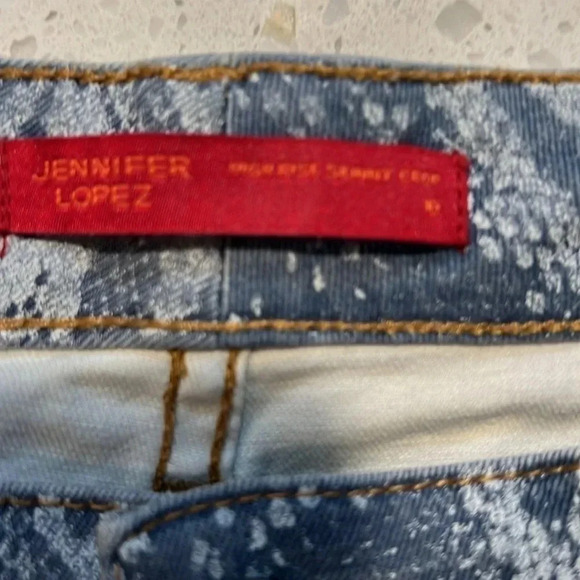 Jennifer Lopez high rise skinny crop snakeskin print denim size 10 - Picture 4 of 4